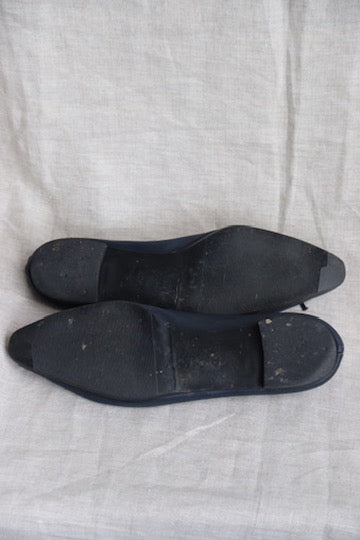 Manolo Blahnik Blue Leather Ballet Flats - 10.5