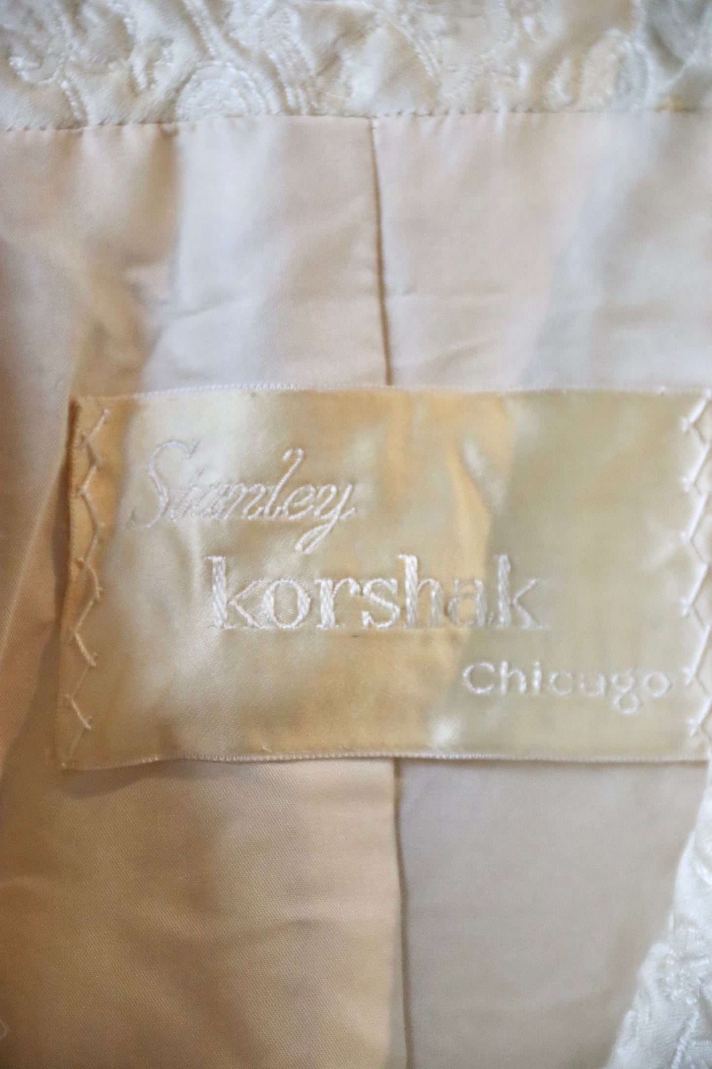 Stanley Korshak brocade evening coat