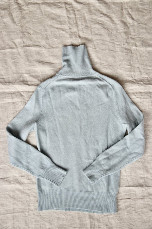Lord & Taylor Light Blue Cashmere Turtleneck Sweater
