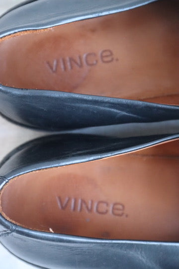 Vince Black Leather Loafers - 10