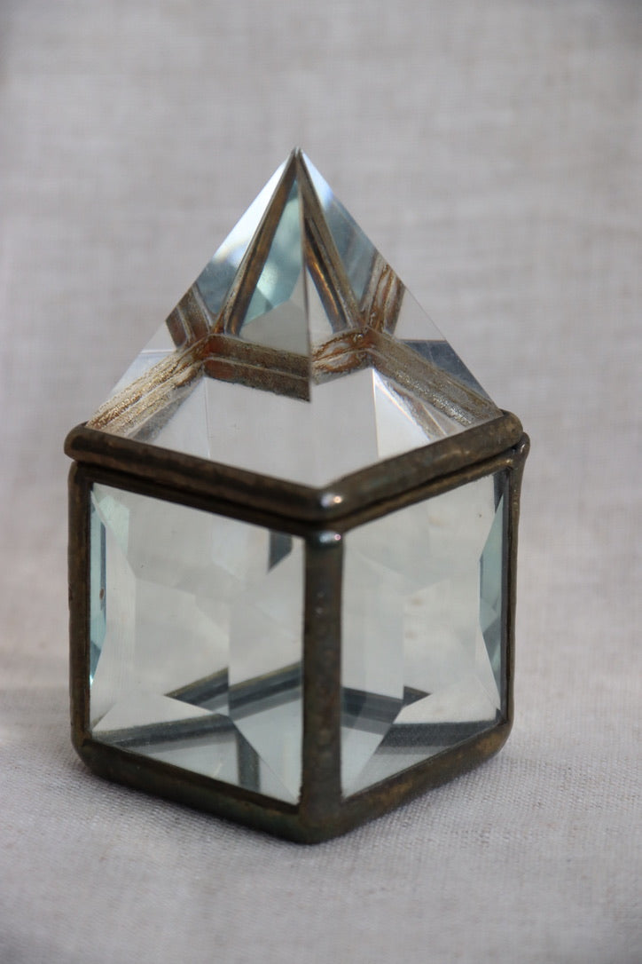 Vintage Saul Farber Beveled Glass Prism Boxes