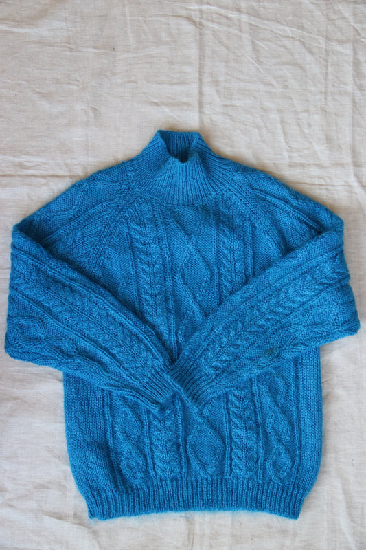 Emily Electric Blue Acrylic and Mohair Sweater
