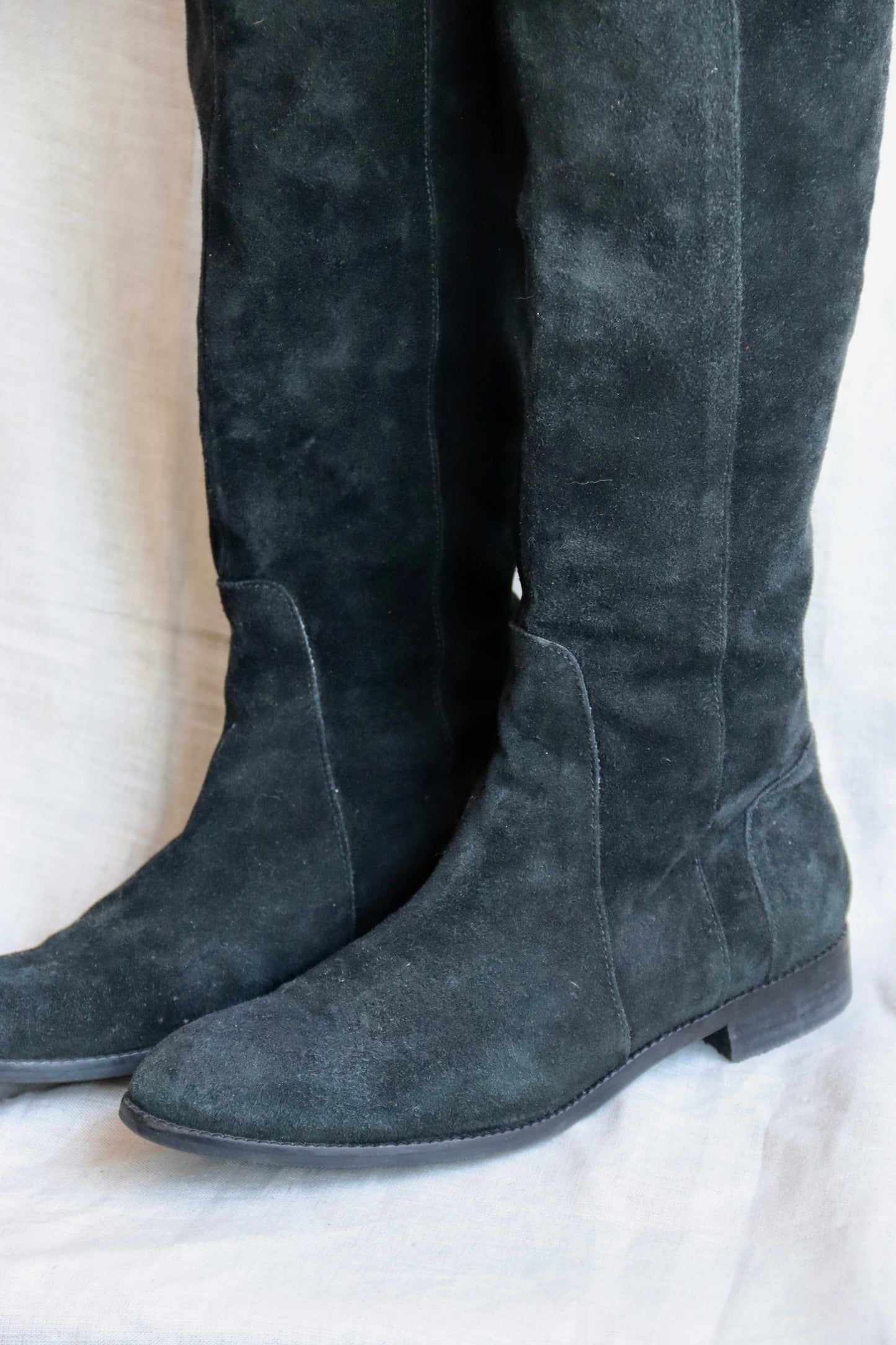Charles David Knee High Black Suede Boots