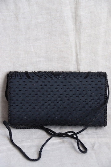 Vintage La Regale Handmade Black Beaded Purse