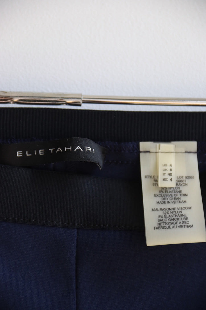 Elie Tahari Navy Blue Stretch Pants