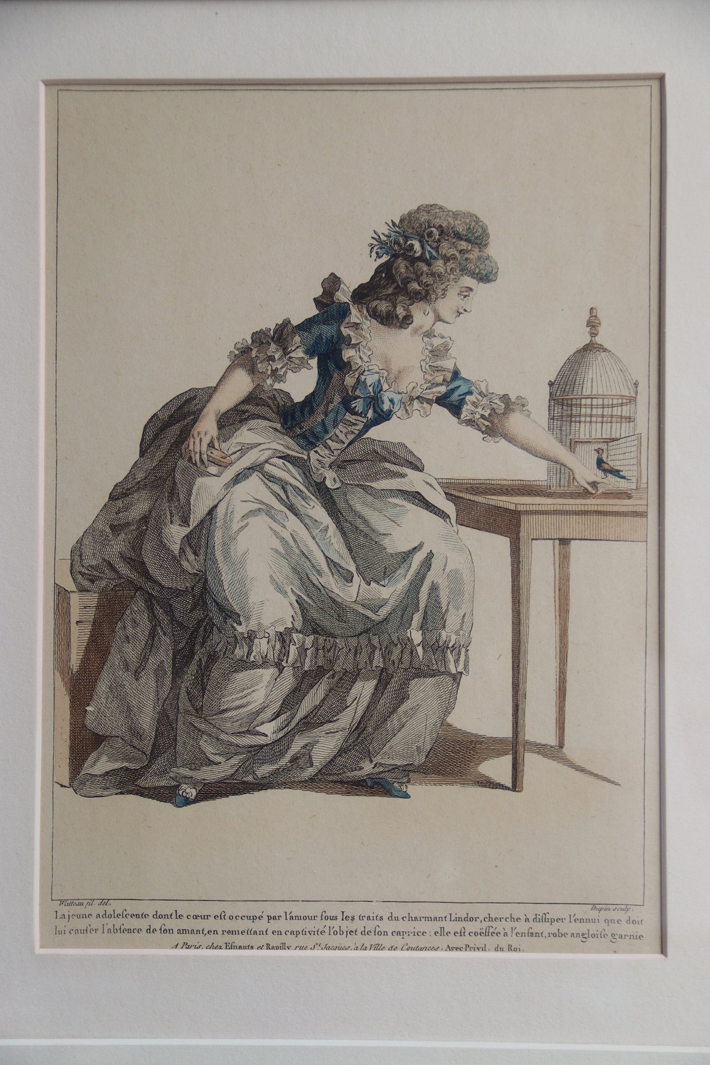 Large Framed Fashion Print with Hand Drawn Matte