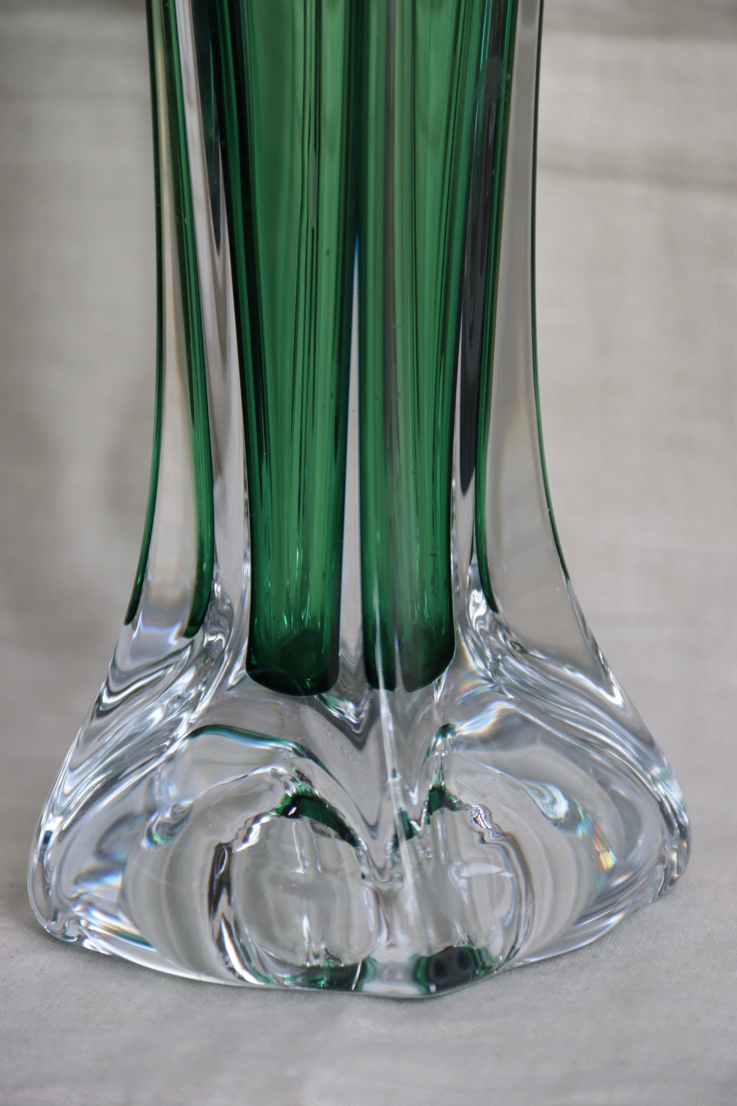 Green Fluted Glass Vase