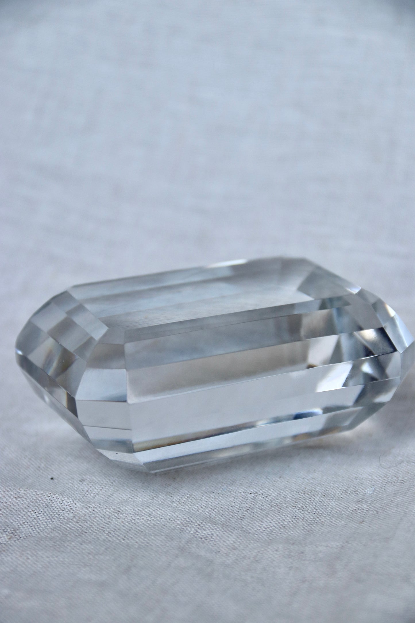 Tiffany & Co Emerald Cut Crystal Paperweight