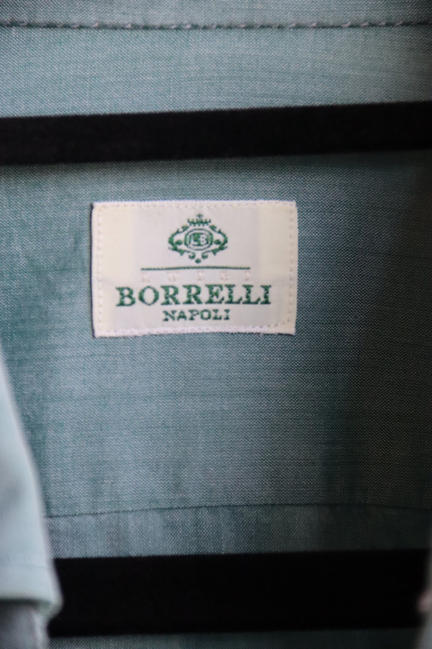 Borrelli Napoli Mens Green Button Down Shirt