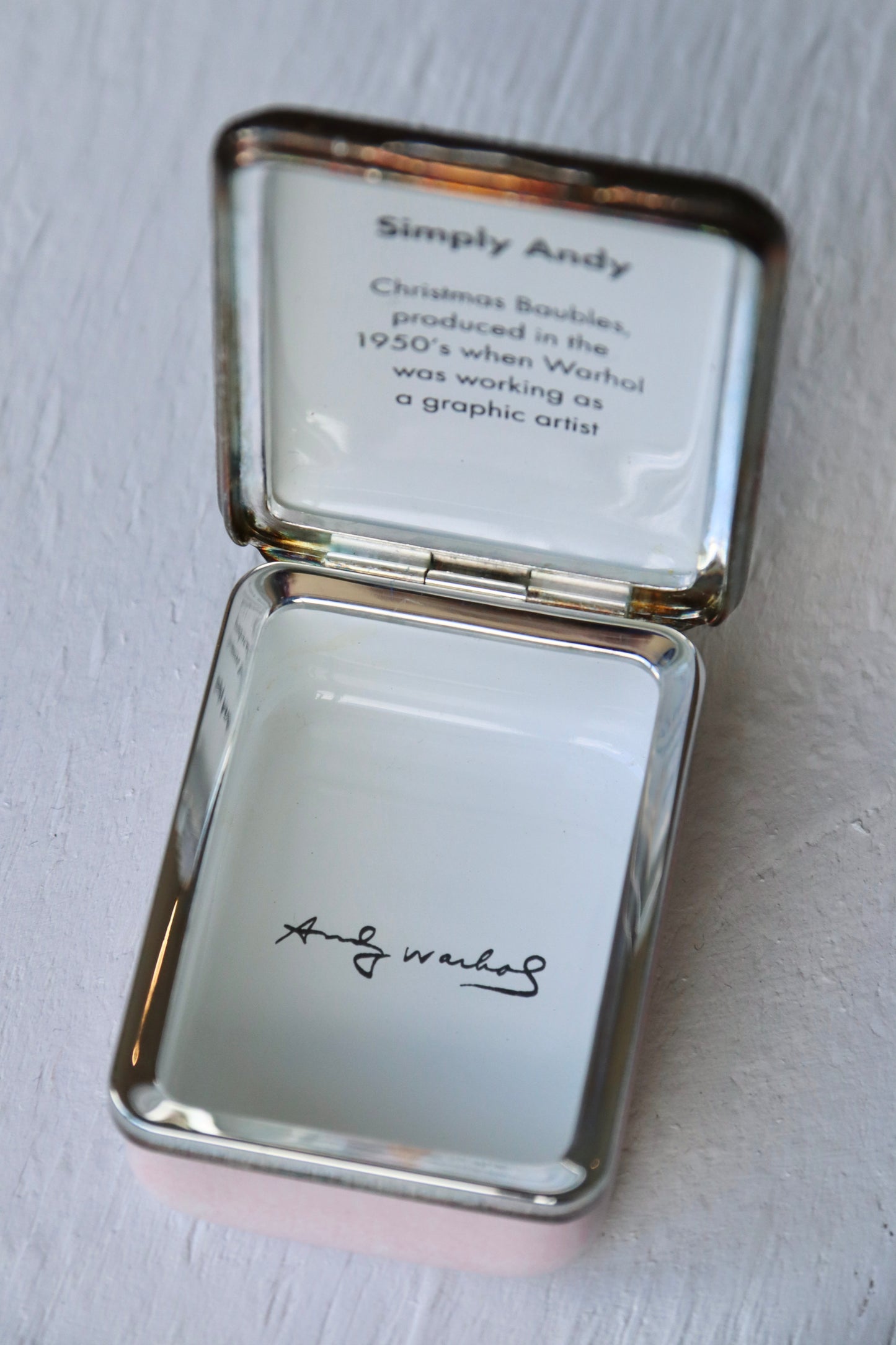 Halcyon Days Andy Warhol Christmas Baubles Enamel Box