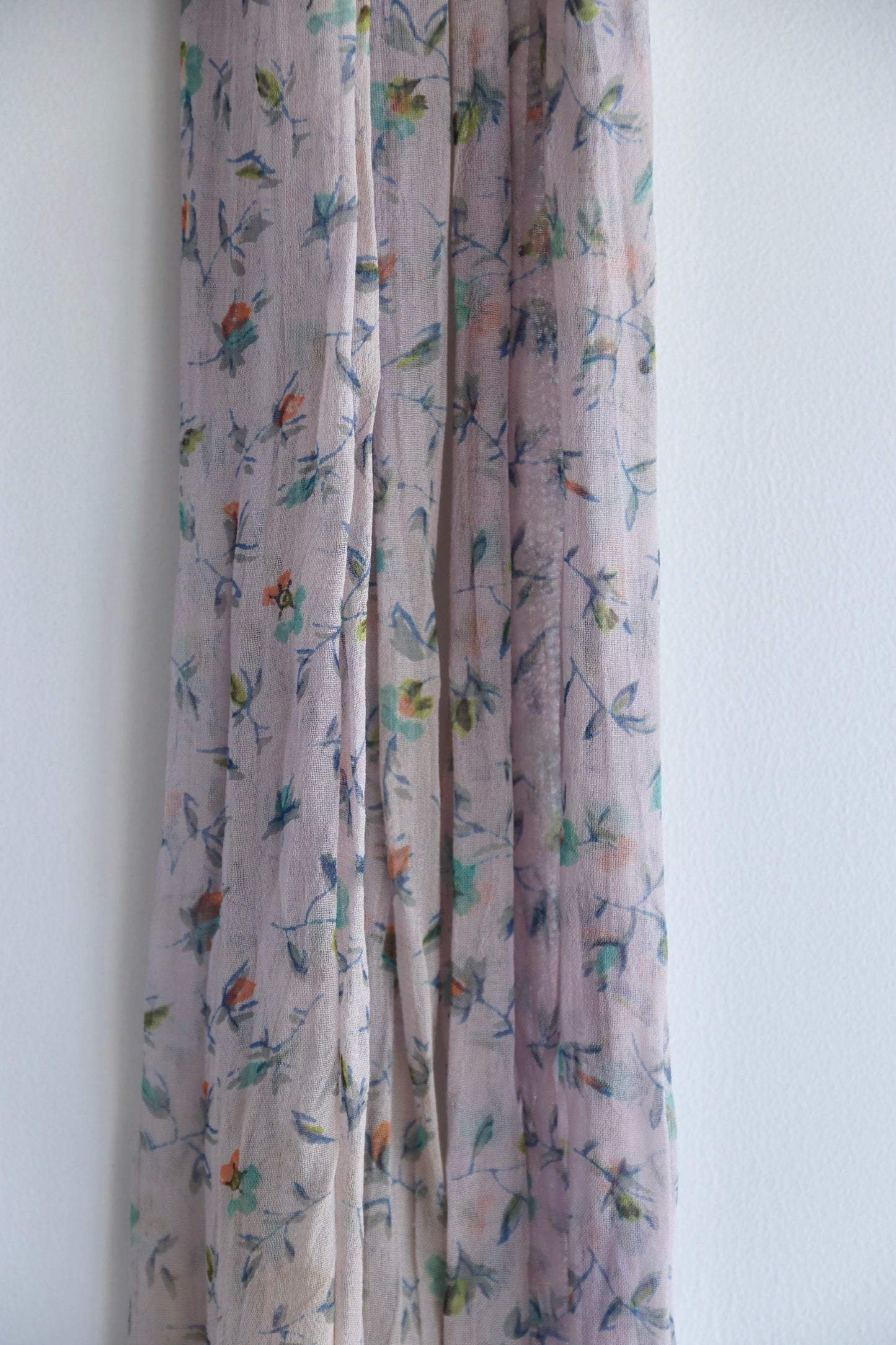 Lavender Floral Raw Silk Scarf
