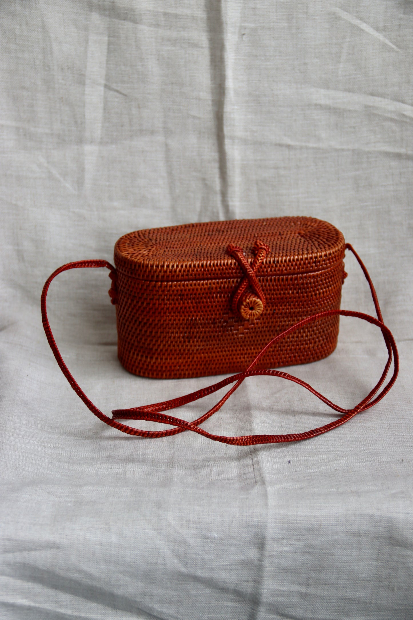 Peggy Fisher Handbags Red Woven Petite Shoulder Bag