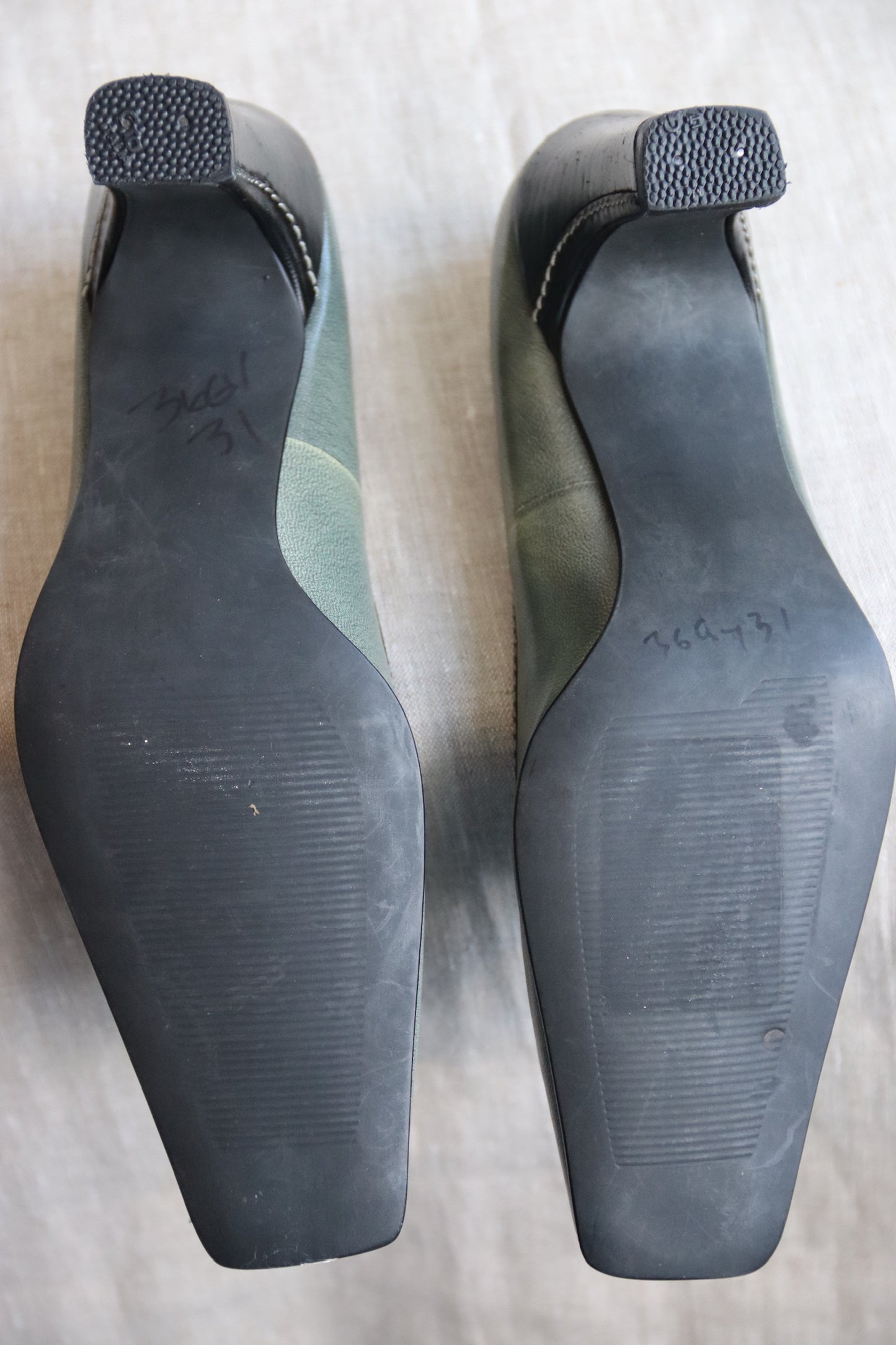 Paolo Green Leather Heels