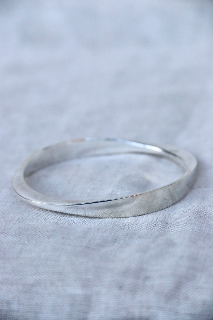 Sterling Silver asymmetrical bangle bracelet