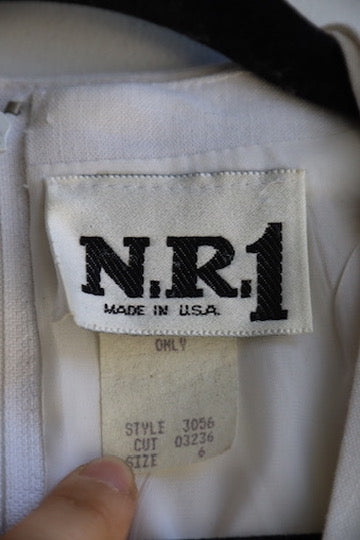 N.R. 1 by Ned Gould White Rayon/Linen Dress Set