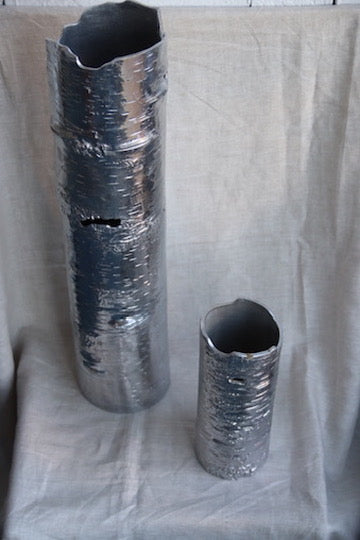 Michael Aram "Bark & Branch Collection" Silver Birch Metal Floor Vase