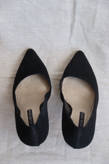 Alice + Olivia Black Suede D'Orsay Heels - 10