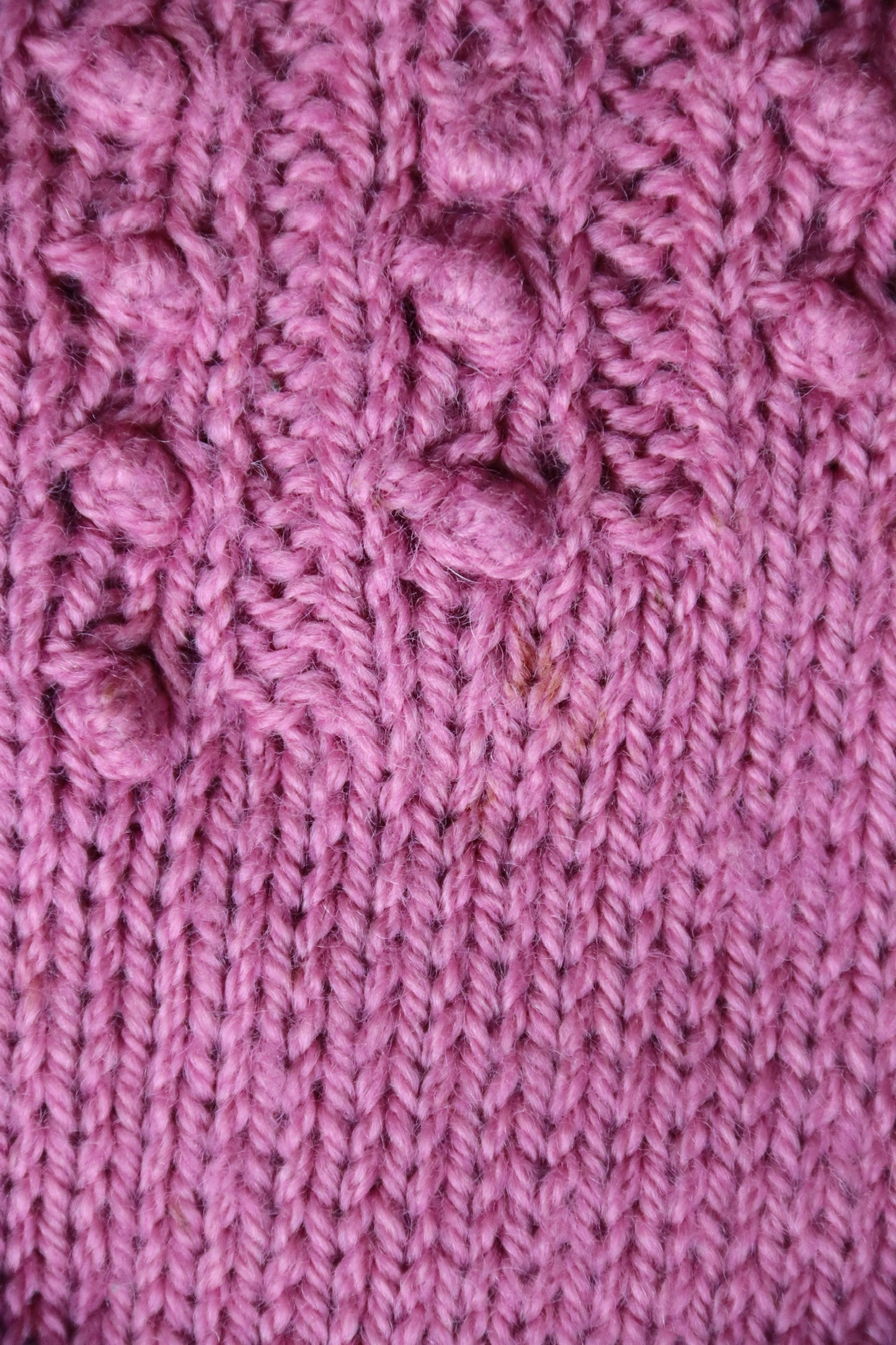 70s Hand Knit Pink Sweater with Buttons