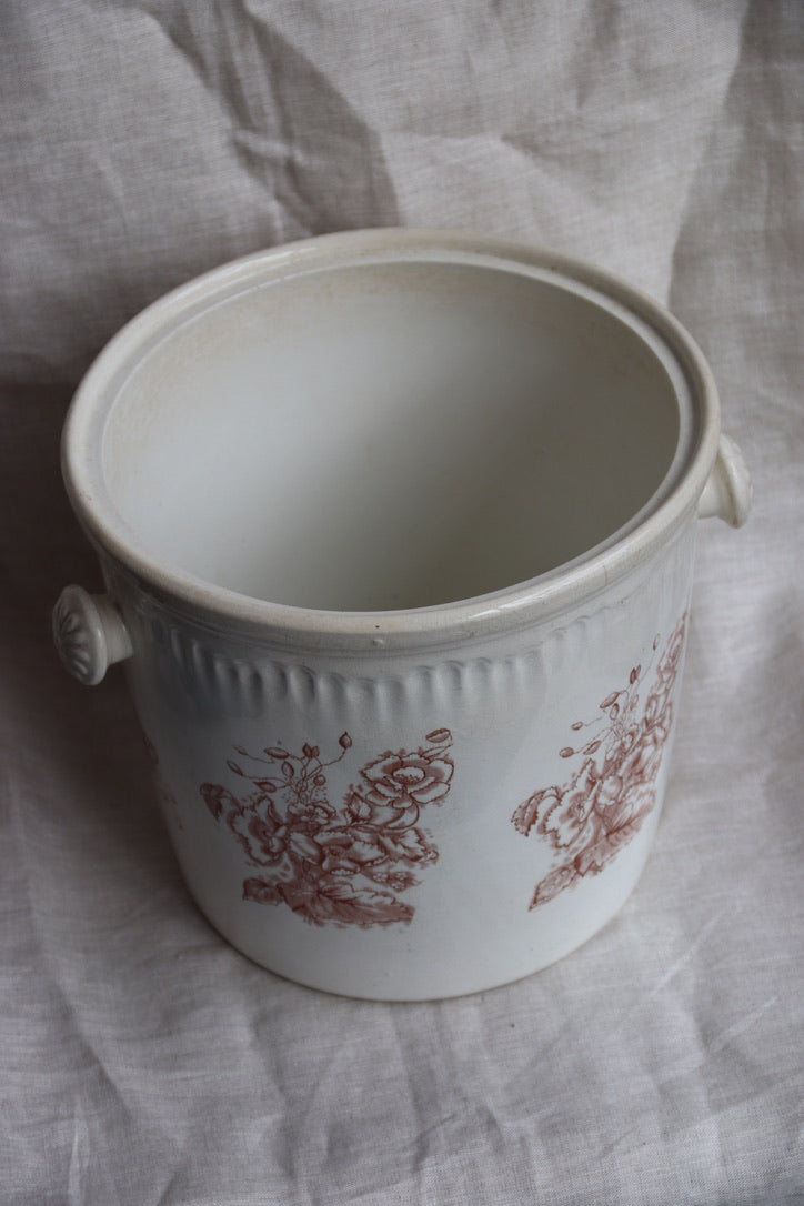 Vintage Floral Ironstone Pot