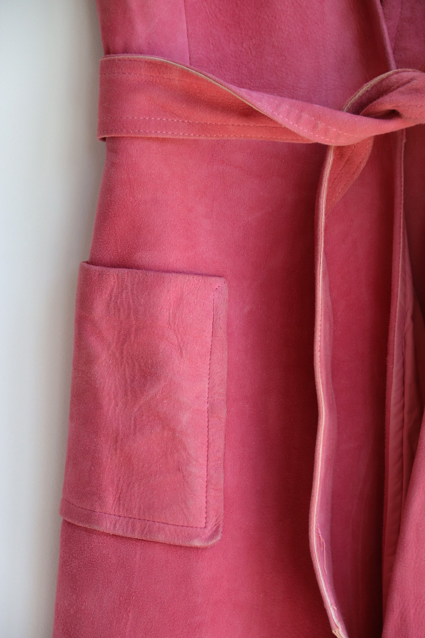Pink Leather Wrap Dress