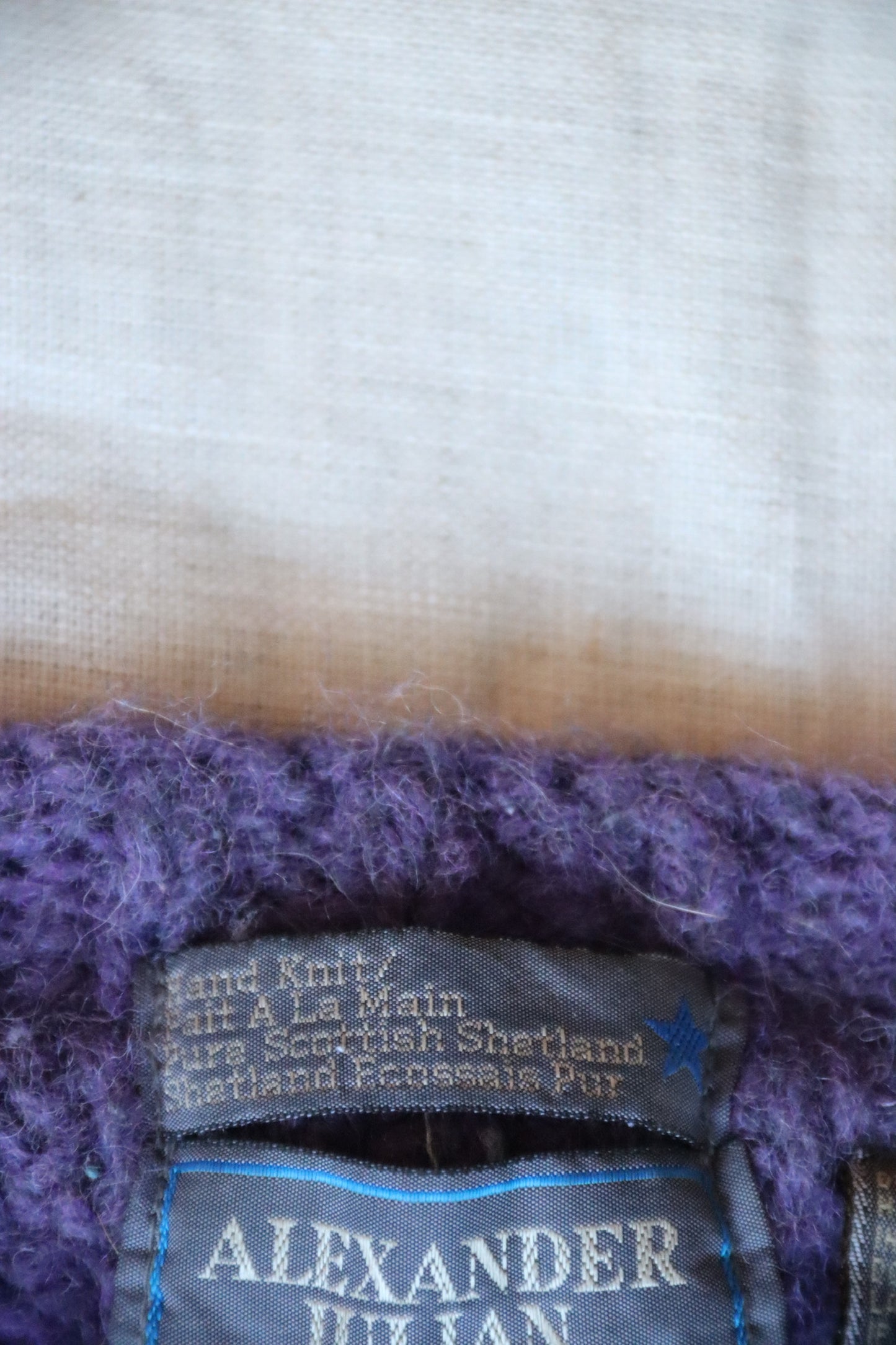 Alexander Julian Purple Hand Knit Wool Sweater