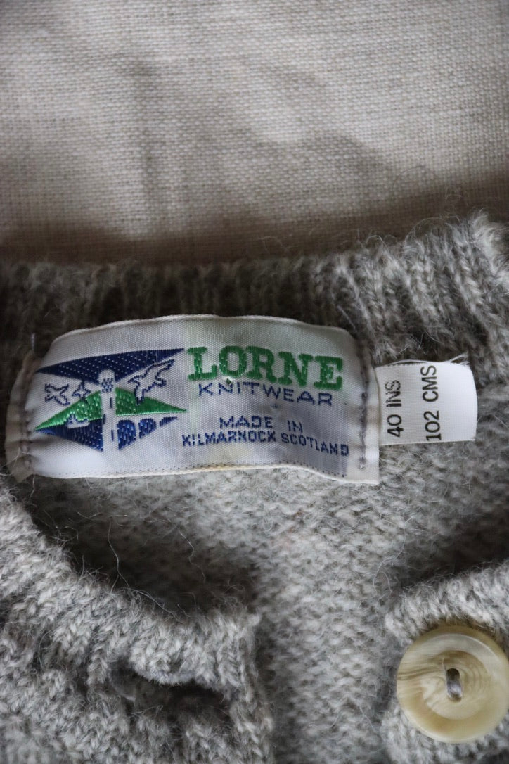 Vintage Lorne Knitwear Scottish Grey Wool Sweater