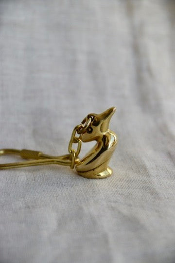 Vintage Brass Sea Animal Keychains
