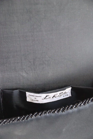 Vintage La Regale Handmade Black Beaded Purse