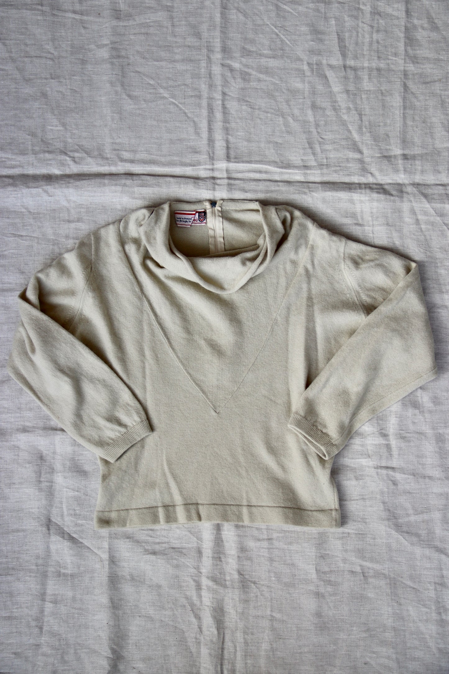 Pringle for Filene's Cowl Neck Cream Sweater