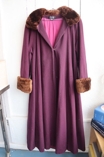 Vintage Searle Purple Cashmere Wool Coat - as is