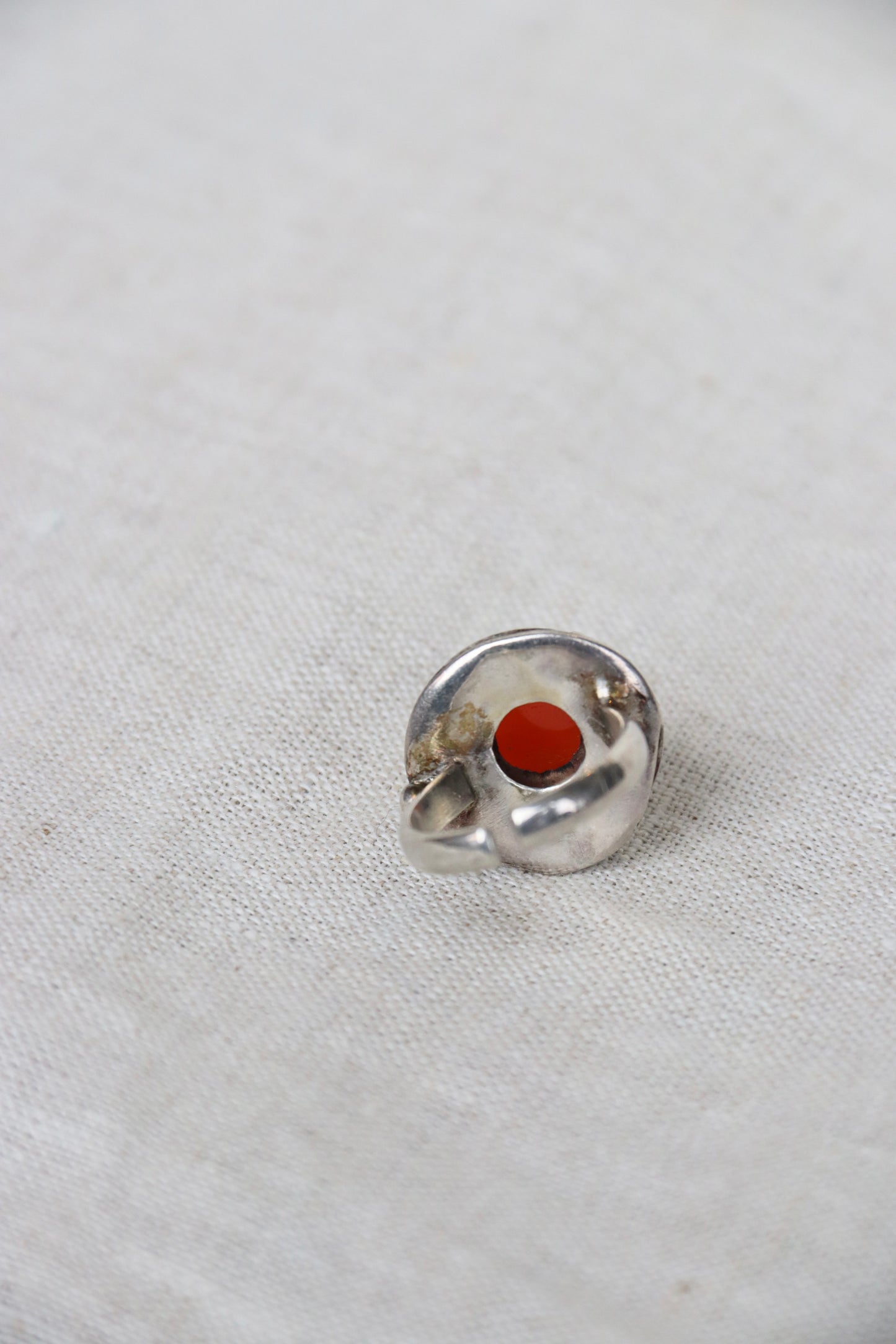 Sterling Silver adjustable carnelian ring