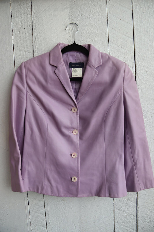 Vintage Piazza Siempone Lavender Purple Leather Jacket