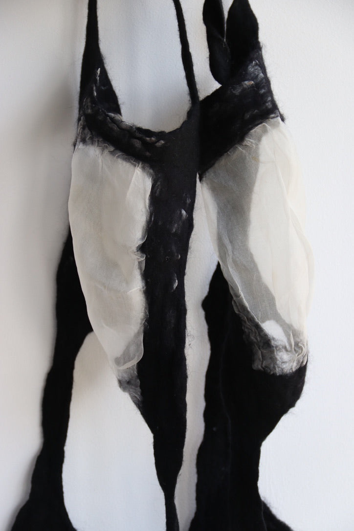 Handmade Felt and Silk Cutout Scarf