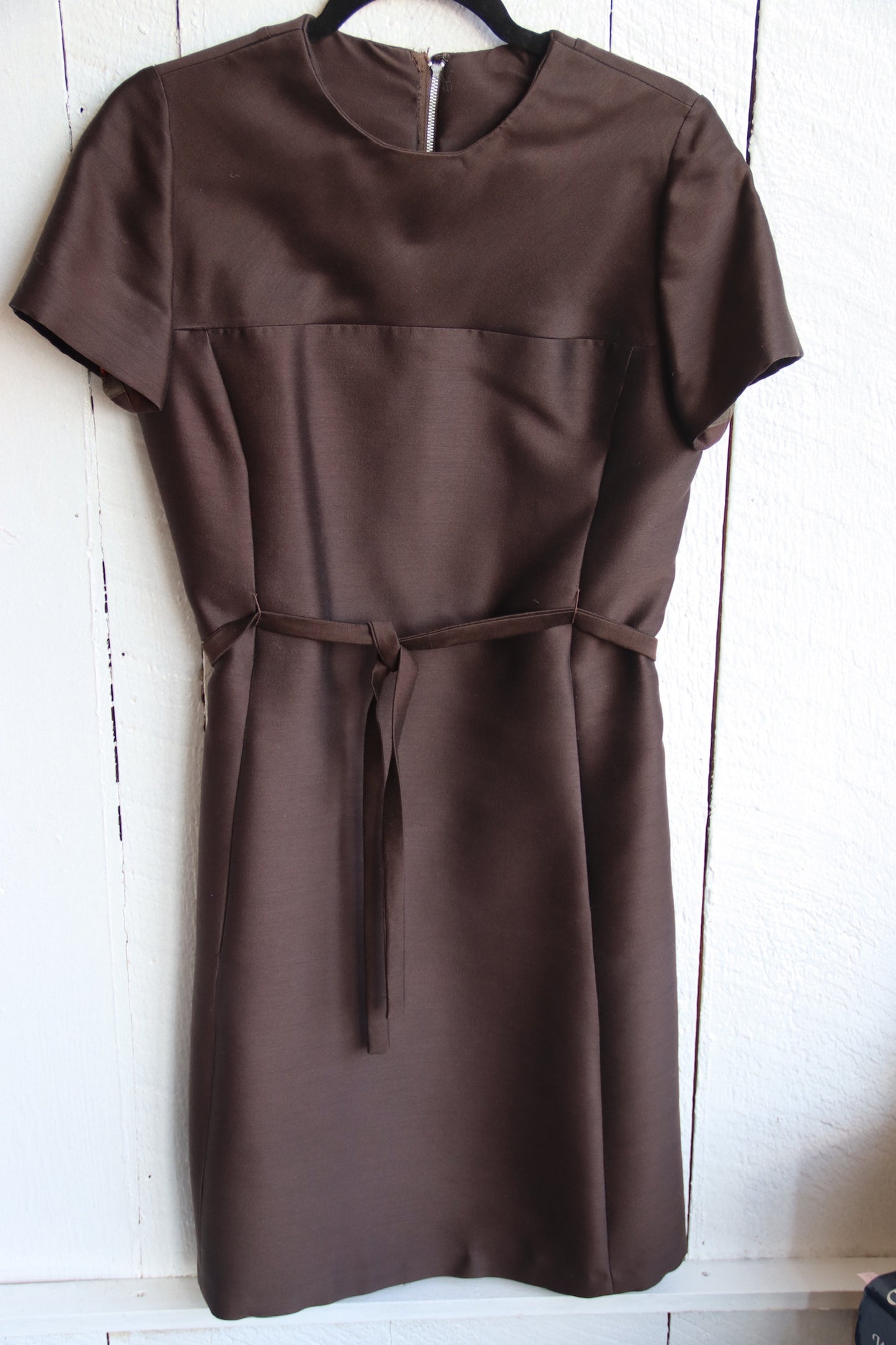 Vintage 1960s Richard Frontman Chocolate Brown Dress and Coat Set