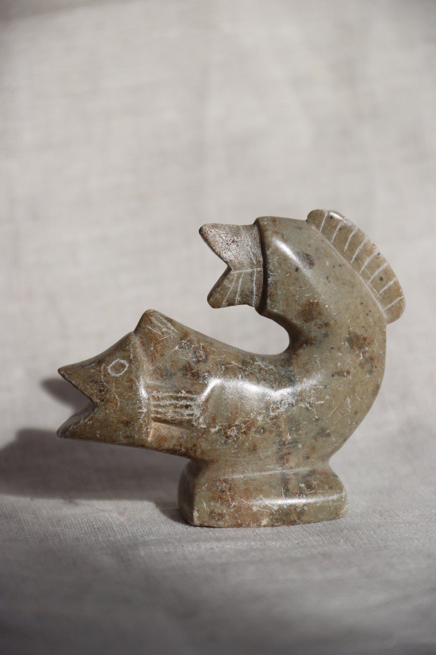 Carved Stone Fish Figurine