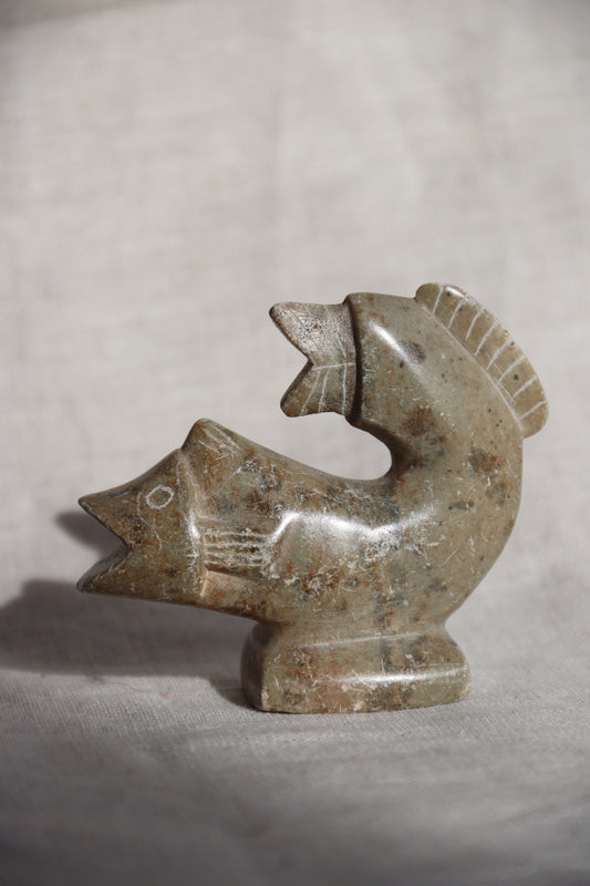 Carved Stone Fish Figurine