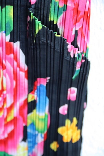 Sterling Styles Floral Crimped Dress - 1990s