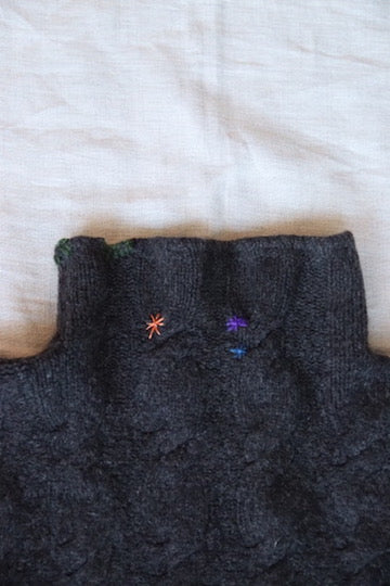 Joan & David Brown Cashmere Sweater with Visible Mending