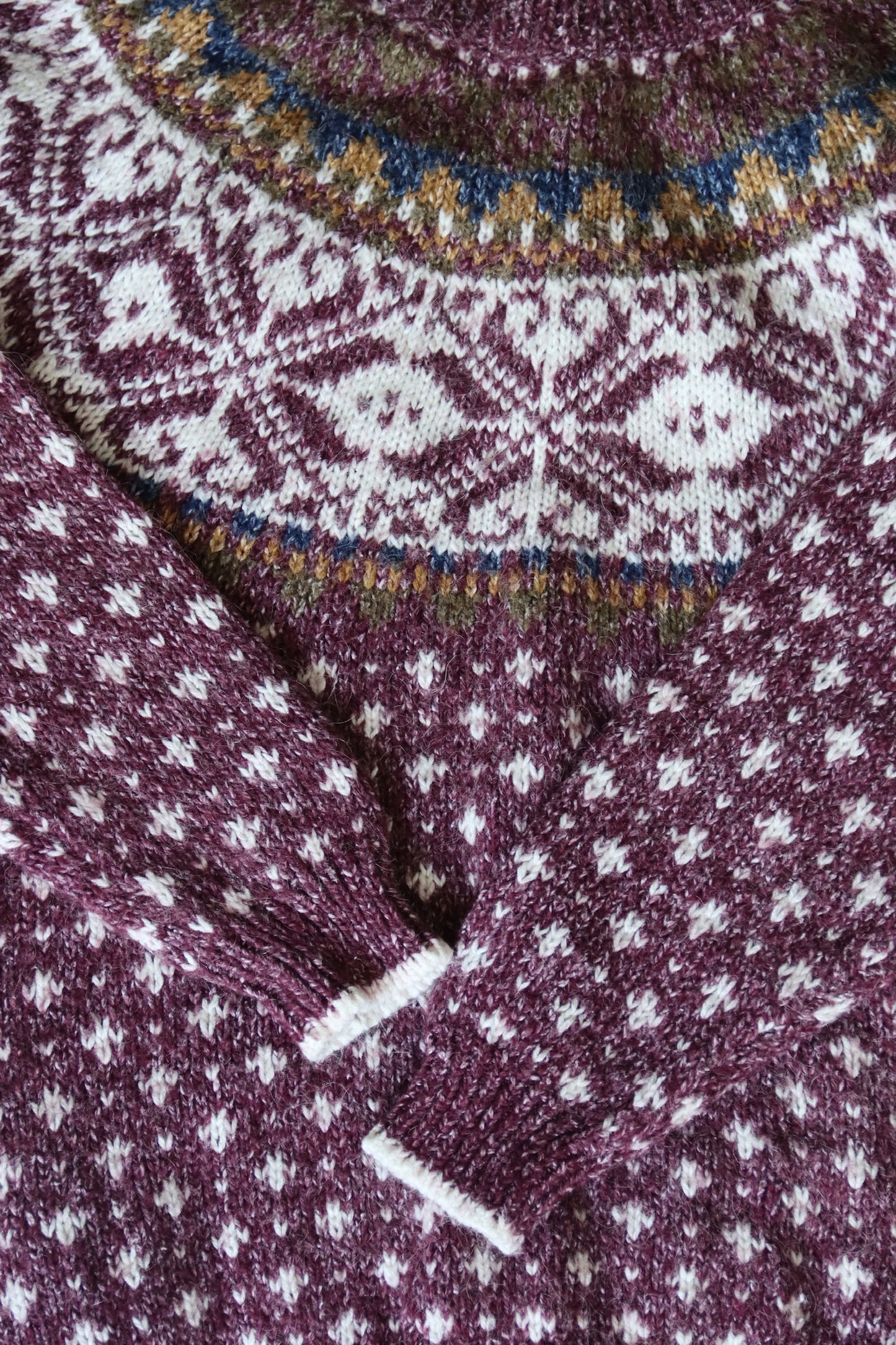 Knit Stitches Purple Sweater