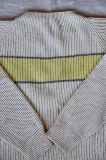 Vintage Ski Sweater with Yellow Stripe