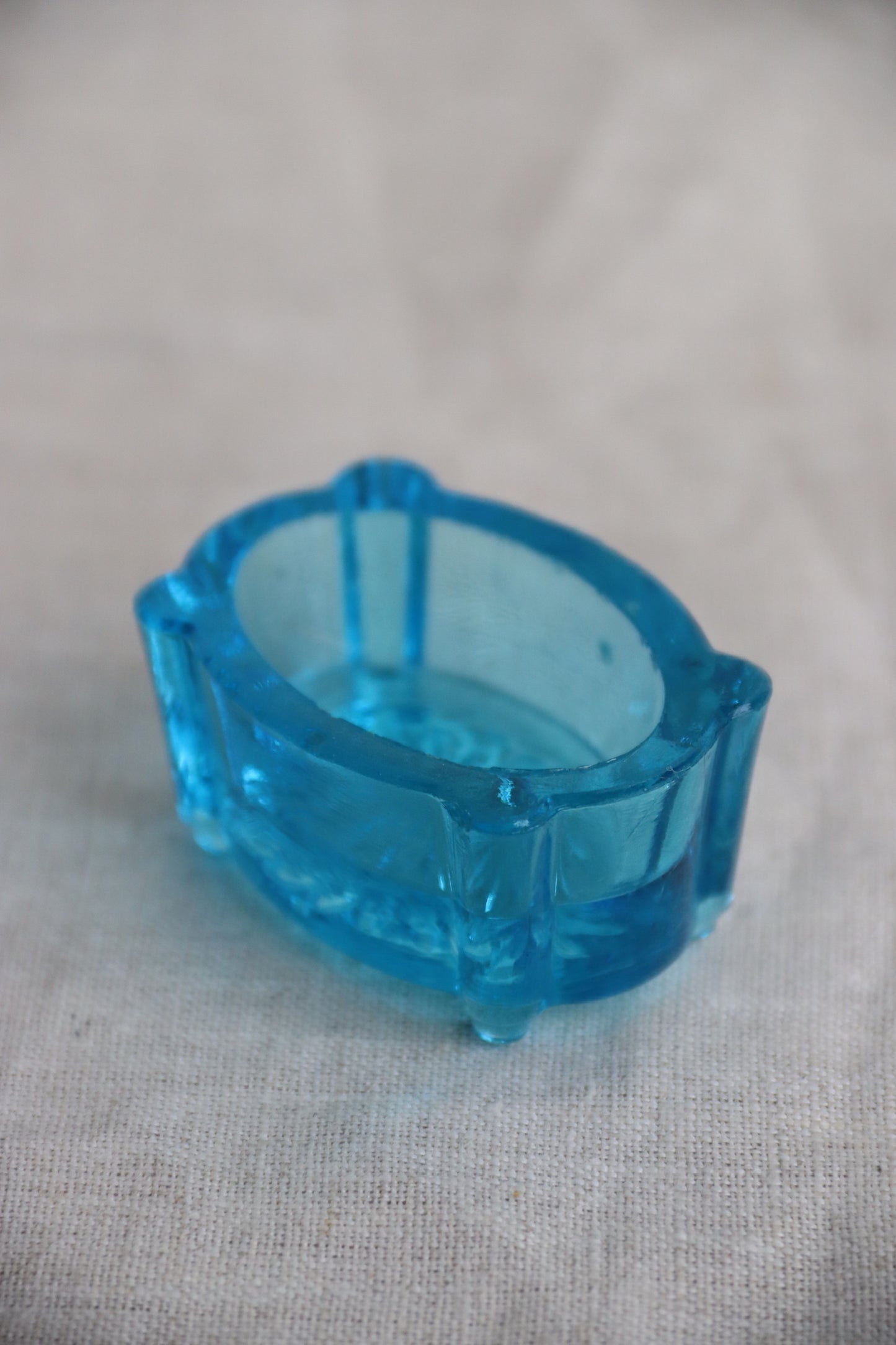 Miniature Blue Glass Salt Cellar