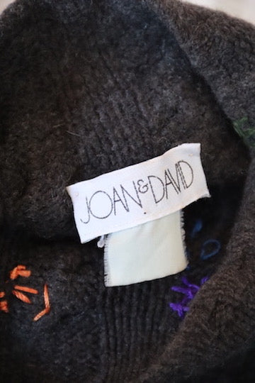 Joan & David Brown Cashmere Sweater with Visible Mending