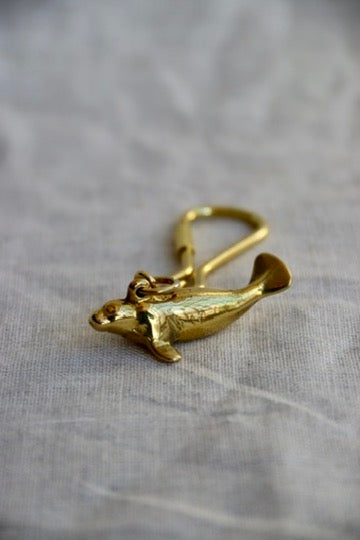Vintage Brass Sea Animal Keychains