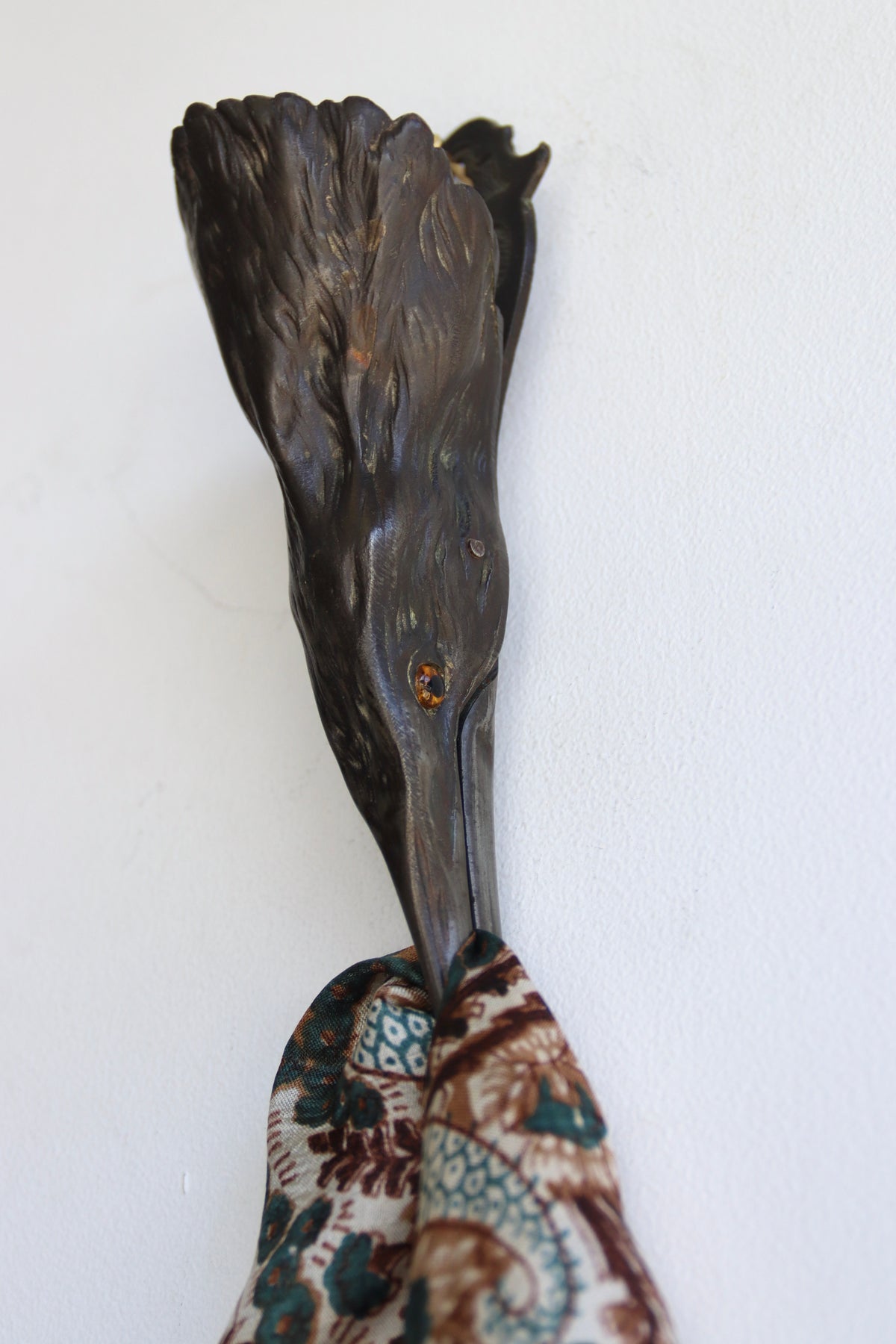 Antique Cast Bittern Wall Clip