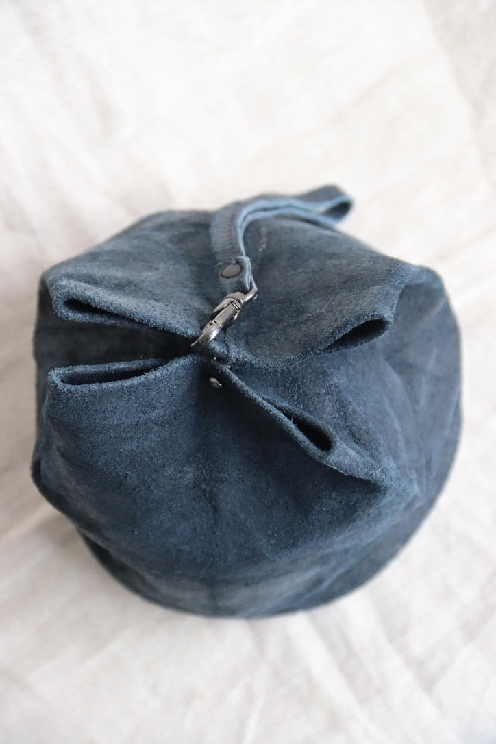 Tracy Tanner Blue Leather Bucket Bag