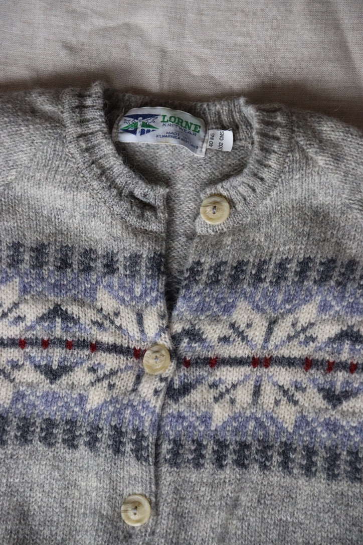 Vintage Lorne Knitwear Scottish Grey Wool Sweater