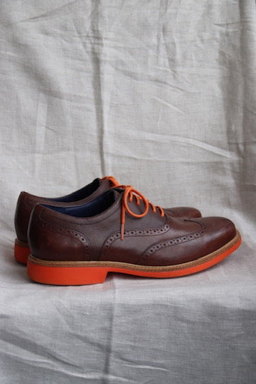 Ted Baker Brown and Orange Leather Dress Shoes