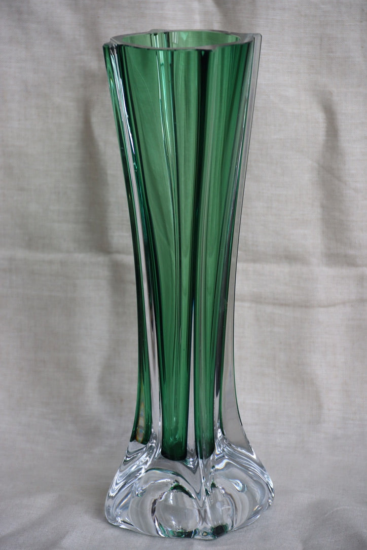 Green Fluted Glass Vase