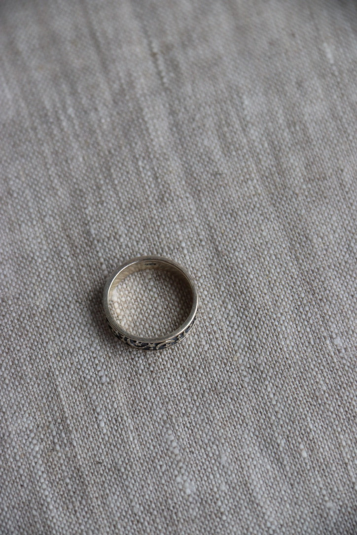 Sterling Silver Moon and Stars Band Ring