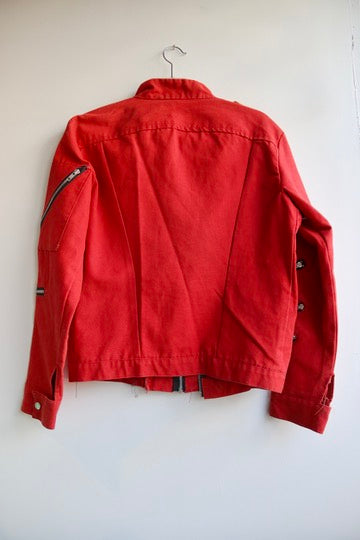 Vintage Red Asymmetrical Jacket